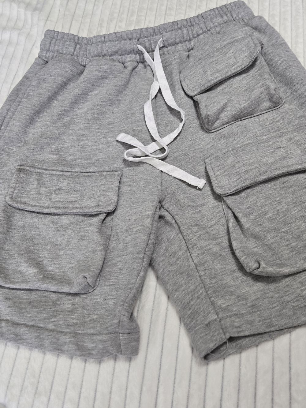 American Stitch Gray Cargo Pocket Drawstring Shorts